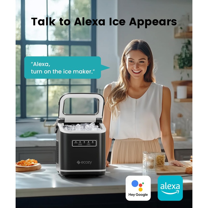ecozy Smart Ice Maker, Portable Ice Makers Countertop with App