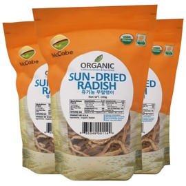 McCabe Organic Sun-Dried Radish - Daikon Radish | Rich with Fiber & Minerals | USDA and CCOF Certified | Product of USA | 100g Pack of 3