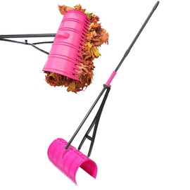 Amazing Rake Back Saving Garden Rake ― Leaf Rakes for Gardening ― Leaf Picker Upper ― Heavy Duty Leaves Claw & Rakes Lawns Garden Tool ― Easy Leaf & Grass Grabber Without Bending Over ― Hot Pink