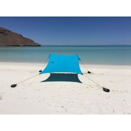 Neso Beach Tent with Sand Anchor, Portable Sunshade - 7' x 7' (Teal)