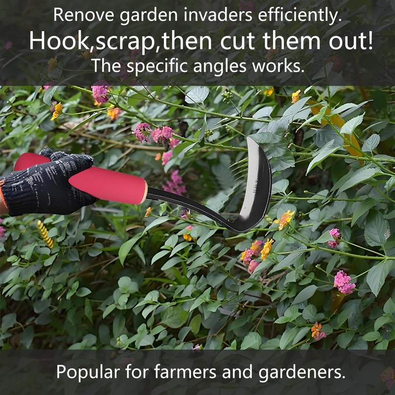 eefaYIYIFA Japanese Gardening Sickle Tool,Hand Hoe,Weeding Sickle Hoe,Weed Remover Tool,Very