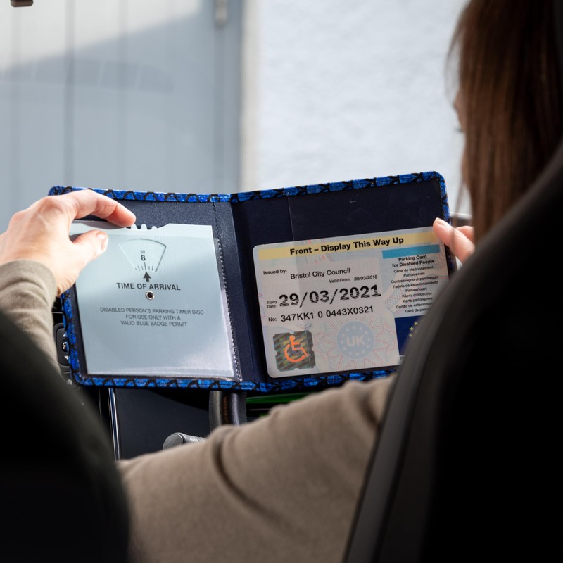 Disabled Blue Badge Holder Parking Permit Wallet in Holographic Scales,
