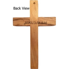 Logos Trading Post Holy Land, Jerusalem, Olive Wood Wall Cross - Large, 7.75"