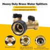 Lfsemini 1/2/4 Pack Hose Splitter, 2 Way Heavy Duty Brass