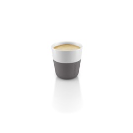 Eva Solo | 2 Espresso Tumbler Mugs | 3 oz Porcelain Coffee Cup Tumblers with Silicone-coated Grip | Danish Design, Functionality & Quality | Grey