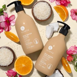 Luseta Rice Water Shampoo and conditioner Set Strengthening & Nourishing Revitalizes Shine for All Hair Types Hydrating & Frizz Control for Women and Men 2x16.9oz:_1 x 16.9oz Shampoo & Conditioner Set