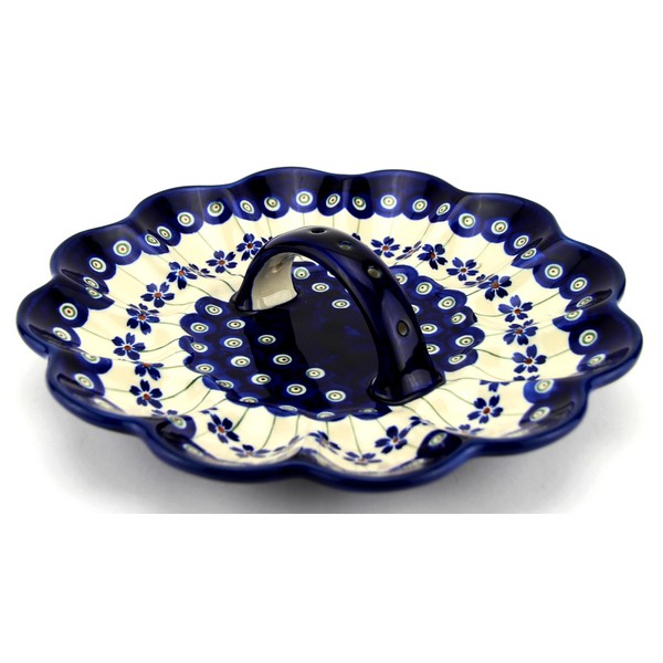 Polish Pottery Deviled Egg Platter, Round Deviled Egg Tray, Deviled