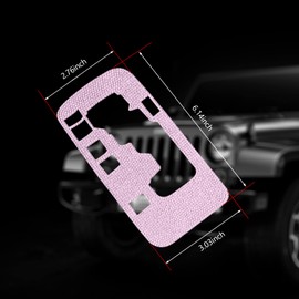 Yonput 1 Pack Bling Gear Shift Box Frame Cover, Gear Shift Panel Trim Sticker, Bling Car Interior Accessories for Jeep Wrangler (Pink)