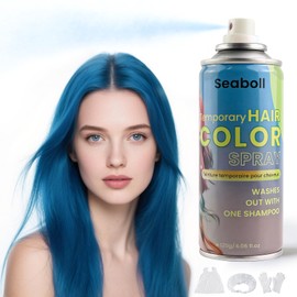 Temporary Hair Color Spray, Natural Hair Dye for Women Men One-Time Use Hair Paint by Seaboll, Washable Colored Hair Coloring Wax for Party, Hollowen, Cosplay (Blue)