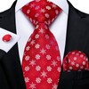 DiBanGu Red and White Men's Christmas Tie Silk Woven Jacquard