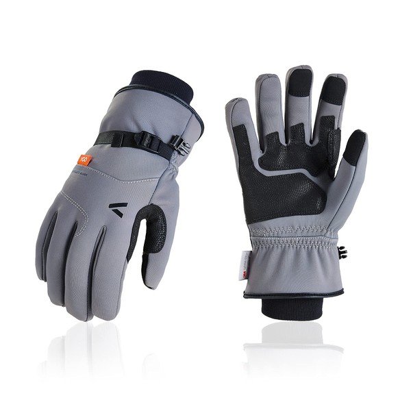 Vgo...FT3115FW Thermal Gloves, Unisex, Waterproof, Windproof, Outdoor Gloves, Work, Hiking, Cycling, Playing in Snow, Snow Plowing, 6°F (20°C) or Above