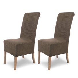 SCHEFFLER-Home Chair Covers Stretch Sofia / Stretch Chair Covers Taupe Set of 2 / Elastic Chair Covers Swing Chairs / Flannel Stretch Chair Covers High-Back Chair with Elastic Band