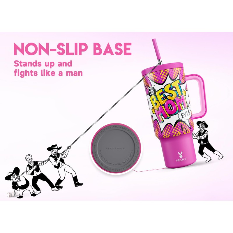 Meoky 40 oz Tumbler with Handle and Straw (PM)