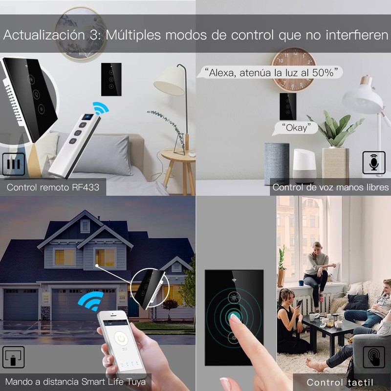 MoesGo WiFi RF Smart Light Dimmer Switch, Neutral Wire Required,