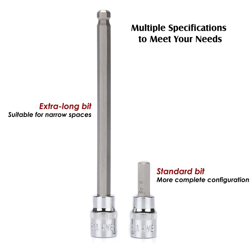 MIXPOWER 107-Piece Drive Bit Socket Set - 1/4", "3/8 &