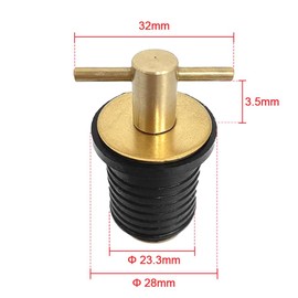 Boat Twist Drain Plug - 1" Marine Brass Screw Type Compression Plug Coolers Hulls Expandable Replaces Rubber, Locks in Place for Yacht