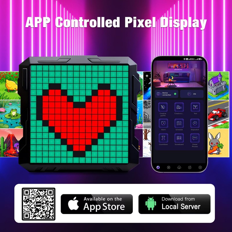 Pixel Display Frame, 32x32 Pixel Art Digital Picture Frame, Programmable