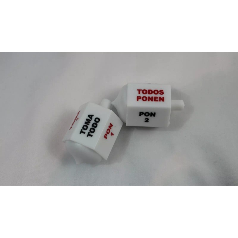 White Plastic Top 2 Plastic Toma Todo Pirinola Traditional Mexican