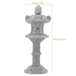 WOONEKY Mini Tower Statue 2.56 Inch Japanese Garden Miniature Pagoda Micro Landscape Decor Garden Ornament Tabletop Figurine Balcony Bonsai