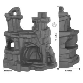 TimMee Processed Plastic Battle Mountain Tim Mee Army Men Dark Gray Cave Display