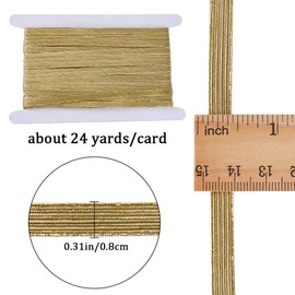 GORGECRAFT 24 Yards Dark Khaki Elastic Band 8 mm Glittering Metallic Band Flat Elastic Band Braided Stretch Band Elasticity Knitted Elastic Band Webbing Clothing Accessories Sewing Crafts