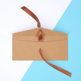 Pack of 10 Coloured Envelopes Pearlescent Paper Gift Cards with Bow Retro Blank Envelopes with Ribbons Invitation Cards Wedding Christmas Festival Envelope Black Beautiful