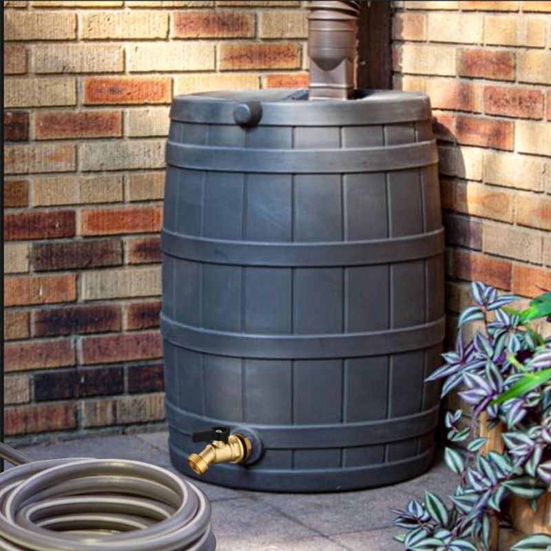Brass Water Container Rain Barrel Faucets Lead-Free Compliant Spigot Bulkhead