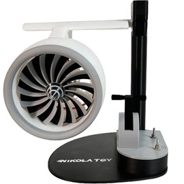 Yoqanr Jet Engine Fan Aircraft Turbofan Turbojet Model Kit, 3D Printing Turbojet Desktop Fan, Engine Creative Fan, Aerospace Mechanical Science Model, Speed Push Rod Equipped with Humidifying Spray