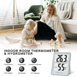 DOQAUS Thermometer Hygrometer Indoor Digital Room Thermometer Humidity Meter with 5s Fast Refresh Temperature Humidity Monitor for Bedroom, Baby Room, Basement, Greenhouse, Office