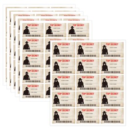 Secret Agent Name Tags Top Secret Agent ID Badge Stickers - Spy Themed Party Favors, Detective Party Supplies, Secret Mission Decorations, 240 Count