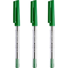 STAEDTLER Medium 0.5mm 430 Stick Ballpoint Pens Writing Pen Smooth - Green Ink (3)