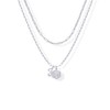 PAVOI Rhodium Plated Initial Letter Pendant Layered Necklace for Women