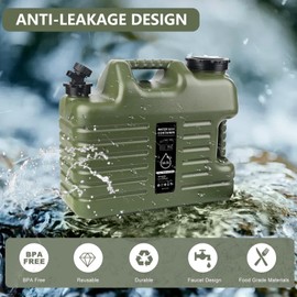 Hzkokon 5 Gallon Camping Water Jug with Spigot BPA-Free Water Jug No-Leak Water Storage Container for Camping Potable Water Storage Containers for Camping, Outdoor and Emergency Use