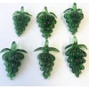 2 Inches Vintage Glass FlatBack Emerald Grape Pendant 6PCs