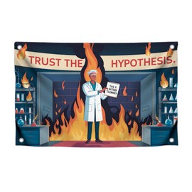 3x5 Feet Science and the Absurd Flag with Quotes with 4 Brass Grommets - Fire Single Sided Banner Trust the Hypothesis for School Decoration - Sciences Polyester Flag for Indoor or Outdoor