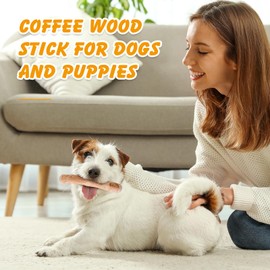 RAYITO 3 Pack Coffee Wood Dog Chew Toy - S, Dogs Chew Toys Dog Woods Chew Puppy Teething Toy Puppy Chew Toys Coffee Wood Stick for Small and Medium Dogs and Puppies