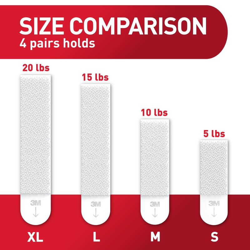 Command 20 lb X-Large Picture Hanging Strips, 16 Pairs White