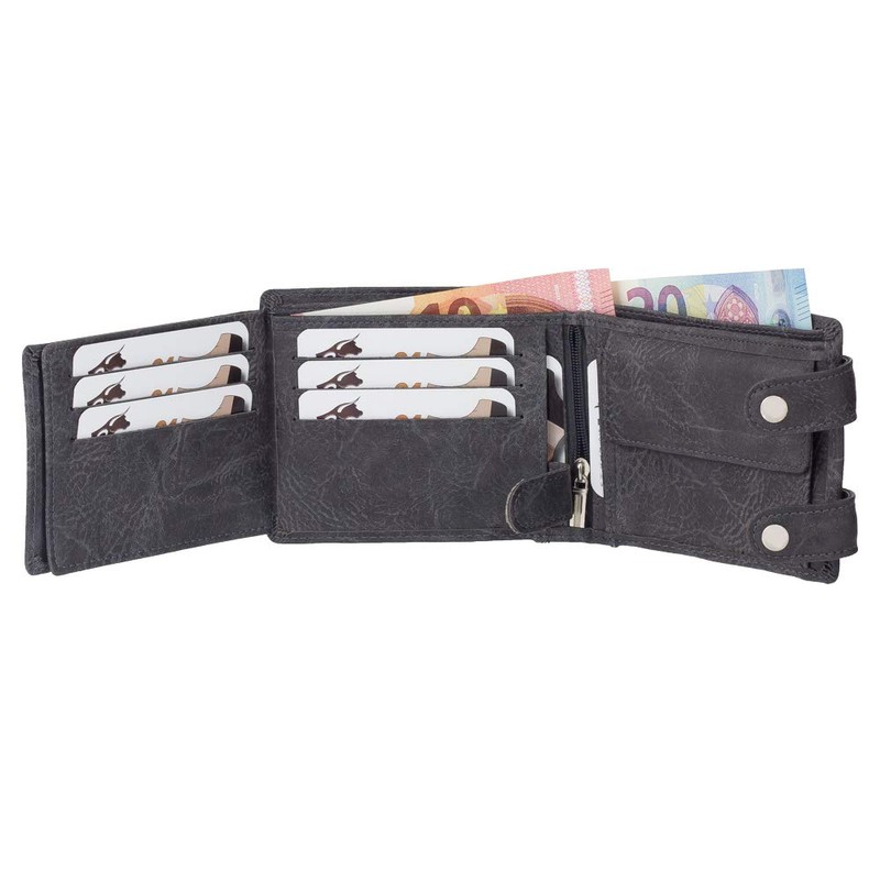 Ledershop24 Gift Set – Faux Leather Biker Wallet with Chain