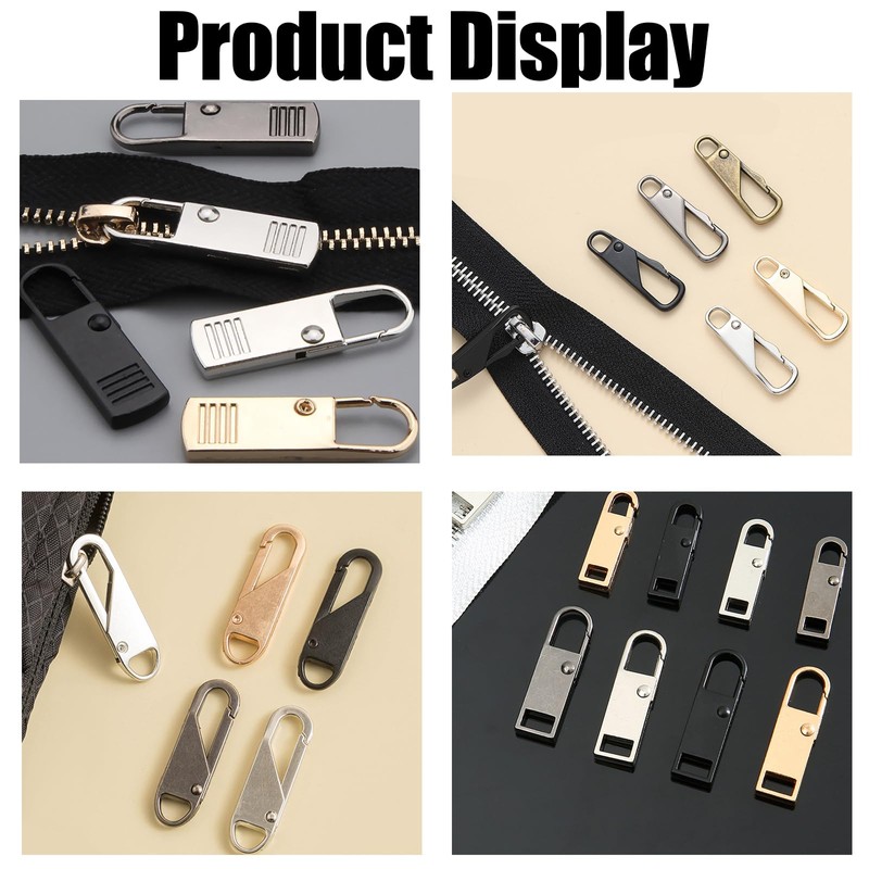 20 Pcs Replacement Metal Zipper Pulls Removable Zipper Pull Tab