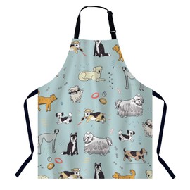 BGBDEIA Different Doodle Dogs Apron for Women Men, Adjustable Apron Cooking Kitchen Chef Apron for Home Kitchen, Baking Gardening BBQ, Coffee House, Restaurant