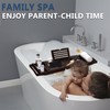 Teak Bathtub Caddy Tray Foldable Bath Table Tray with Book