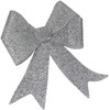 DECOLINE Glitter Bow L - Pack of 3 Silver
