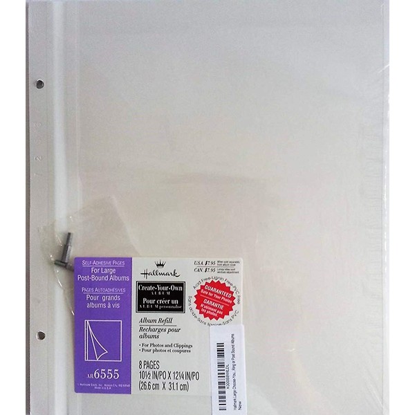 Hallmark Large Choose-Your-Own Album AR6555 Self-Adhesive Refill Pages For Large 2-Ring or Post Bound Albums
