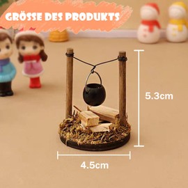 songyea Miniature Gnome Accessories, Gnome Accessories Christmas, 1/12 Miniature Accessories for Christmas Decoration, DIY Garden Scene (Camp Fire + Wooden Stack)