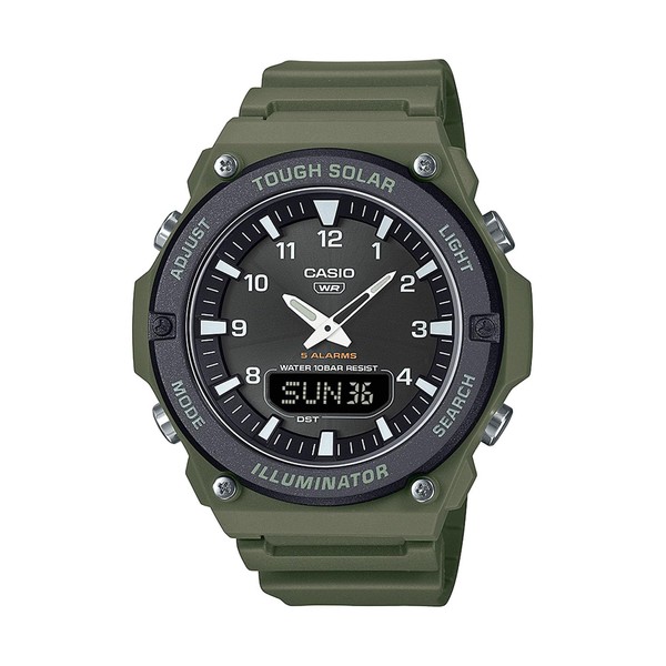 Casio Collection AQ-S820W Tough Solar Wristwatch, Khaki