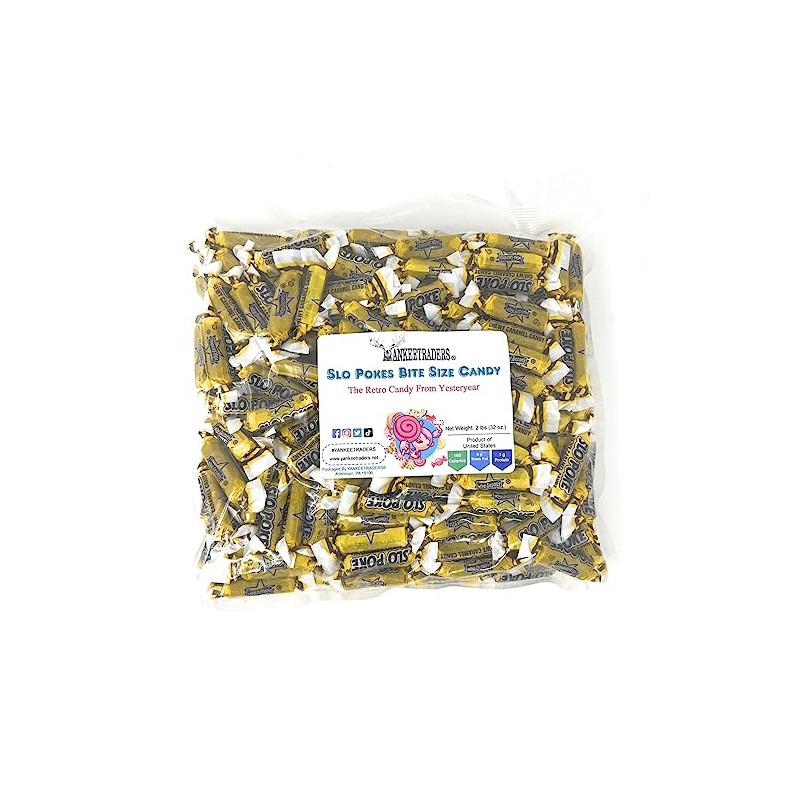 YANKEETRADERS Classic Slo Pokes Bite Size Candy, 2 Pound