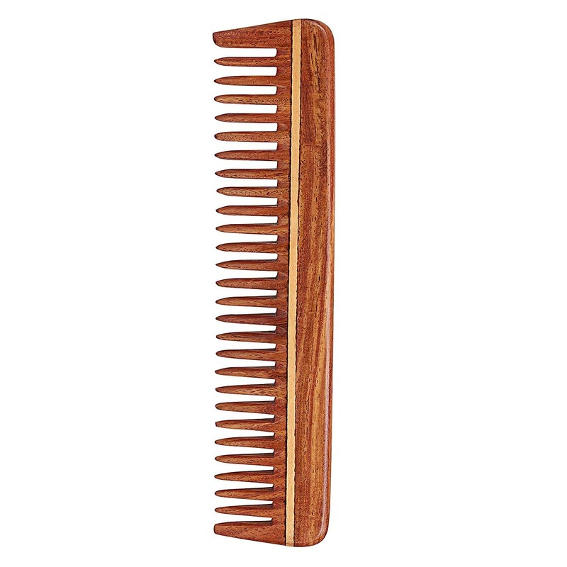 SVATV Handmade Rosewood/Rosewood Detangling Comb for Thick, Curly and Wavy