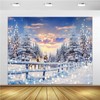 Winter Forest Wonderland Christmas Backdrop for Photoshoot 10x8ft Forest Reindeer