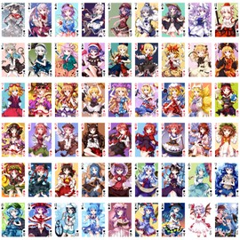 FLONZGIFT Anime Playing Cards # Poker Deck 54 Cards All Different # Touhou Cute Funny Neko Anime Manga Posters Fanart