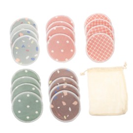 NOLITOY Face Cleanser Makeup Cleanser Towel Set 8cm Bamboo Fiber Reusable Makeup Remover Pads with Bag 21 Pcs Per Set